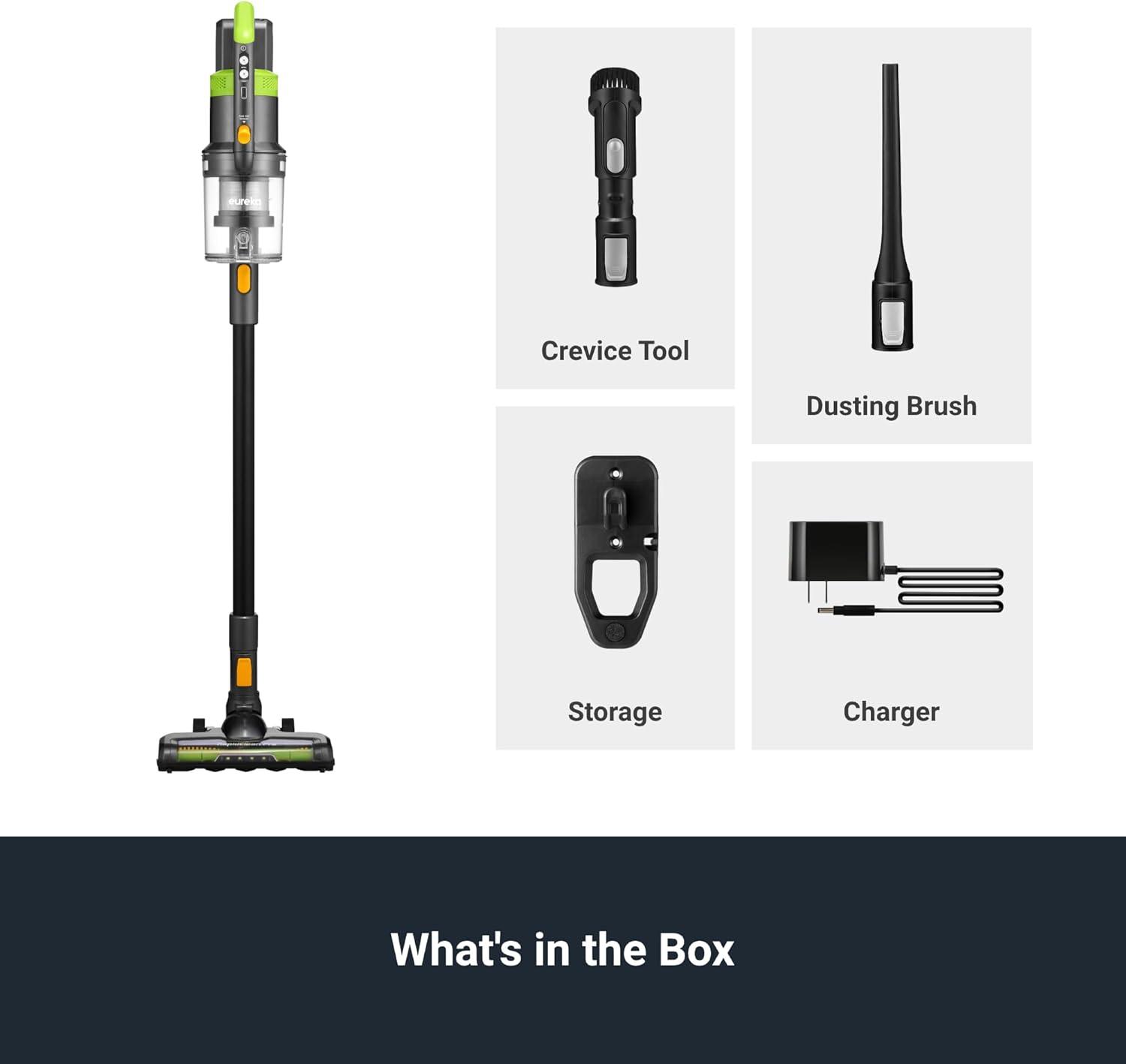 Green Convertible Stick Vacuum with LED Headlights