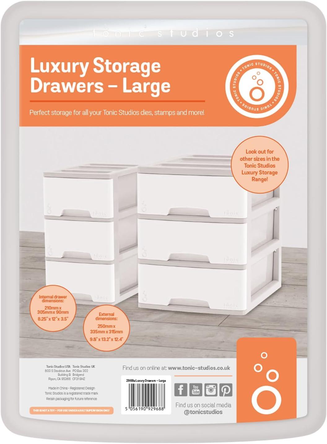 White and Gray Large Plastic 3-Drawer Storage Tower