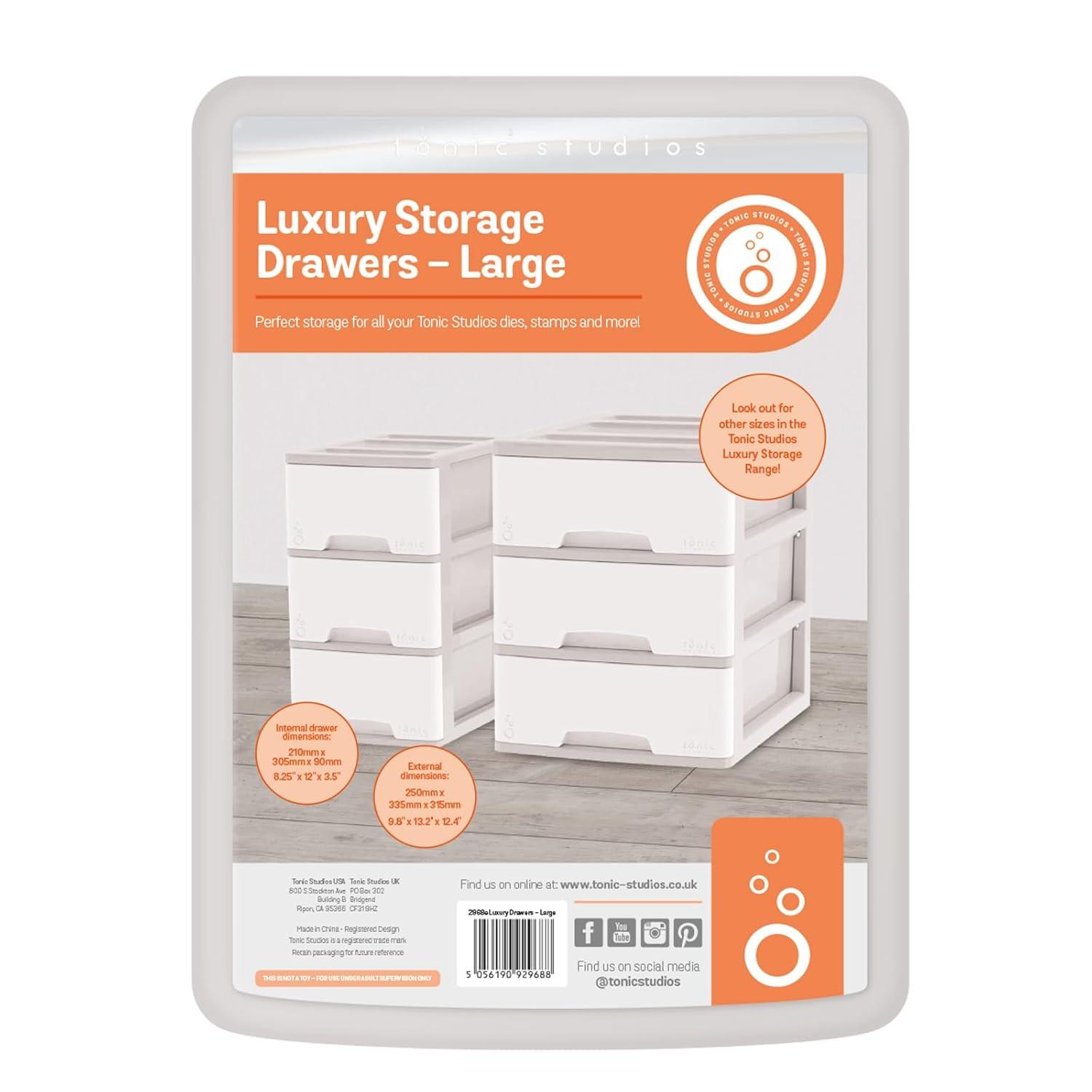 White and Gray Large Plastic 3-Drawer Storage Tower