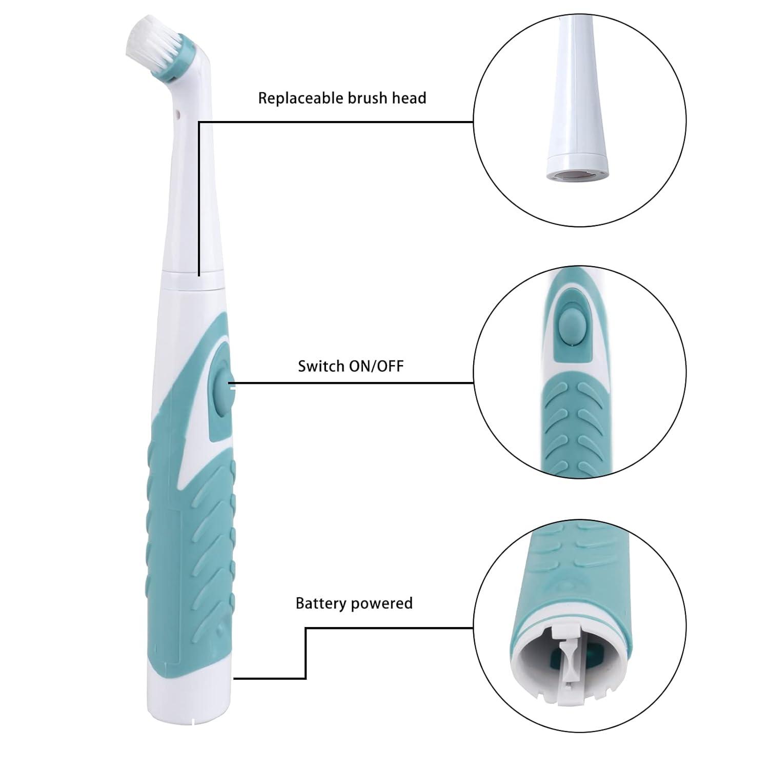 Electric Cleaning Brush with 4 in 1 Multiple Brush Heads, Indoor Household Cordless Motorized Brush for Bathroom Toilet Kitchen Tile Crevice