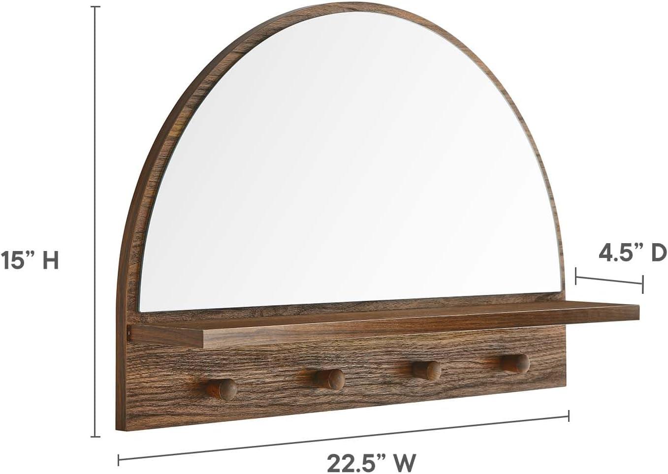 Modway Moonbeam Arched Mirror in Walnut