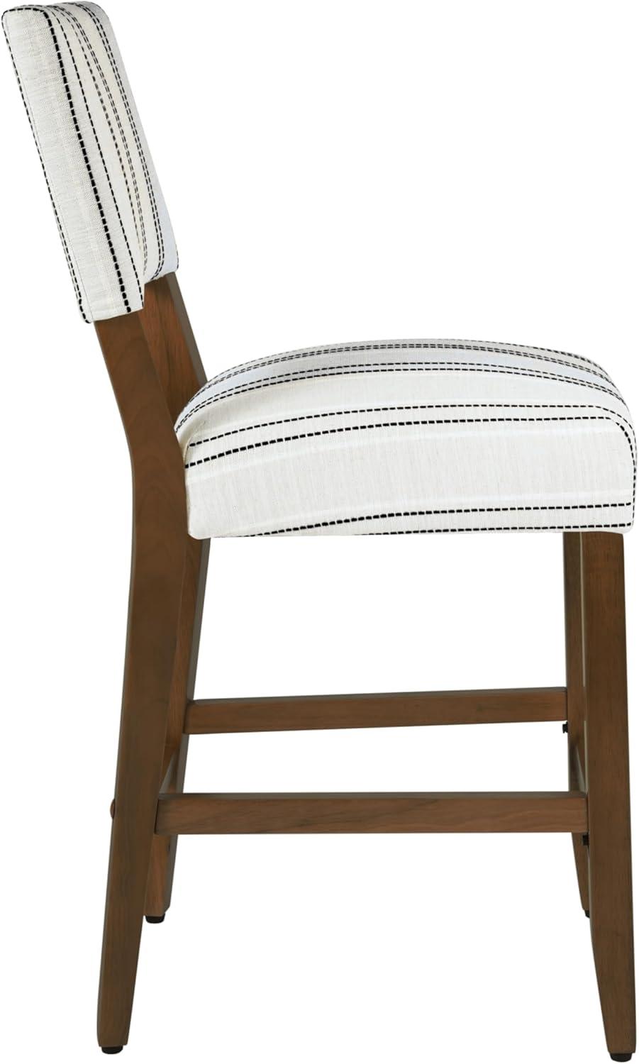 24" Curved Top Counter Height Barstool Safari Taupe - HomePop: Kitchen Seating with Back, Wood Legs