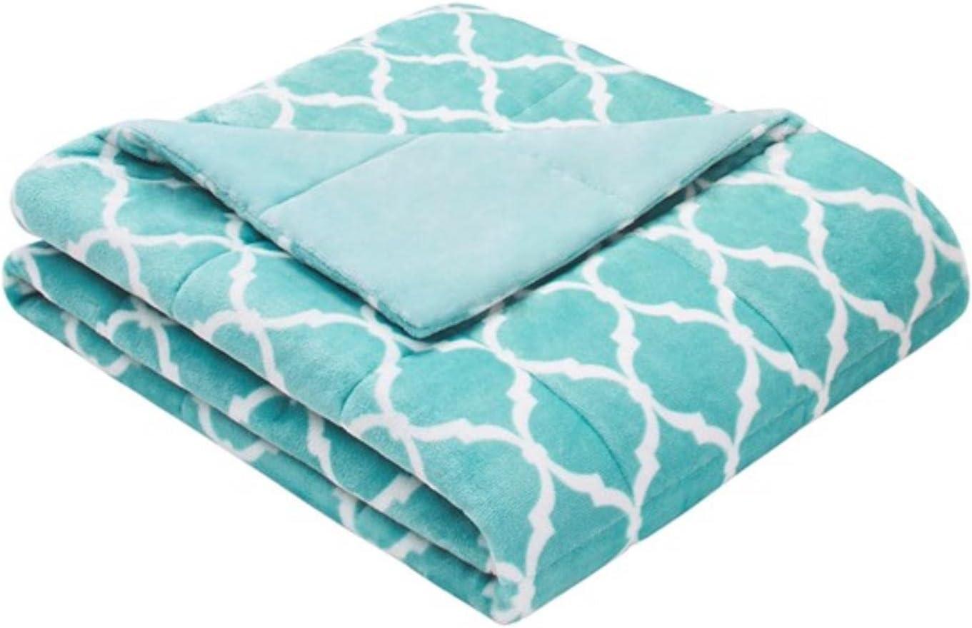 Madison Park  Ogee Lightweight Oversize Ultra Soft  60x70 Throw Blanket Aqua