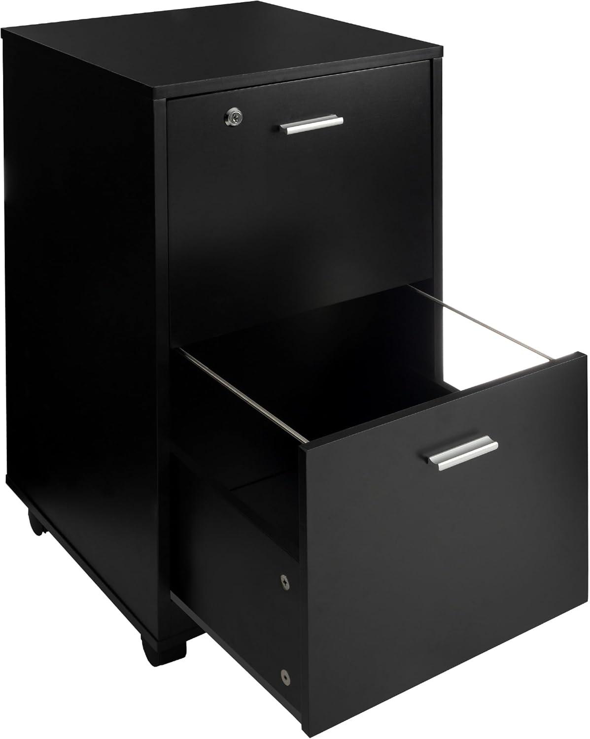 Lavish Home 2-Drawer File Cabinet with Lock and Rolling Wheels