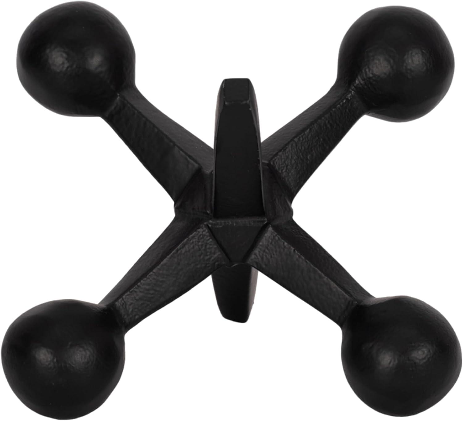 Sagebrook Home Creative Metal Jacks Sculpture for Room, Bedroom or Office Decor, Aluminum, Black 7 L x 5 W x 5 H Inches