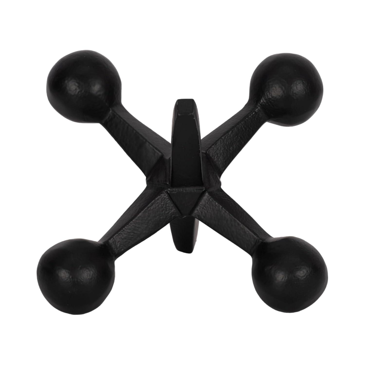 Sagebrook Home Creative Metal Jacks Sculpture for Room, Bedroom or Office Decor, Aluminum, Black 7 L x 5 W x 5 H Inches