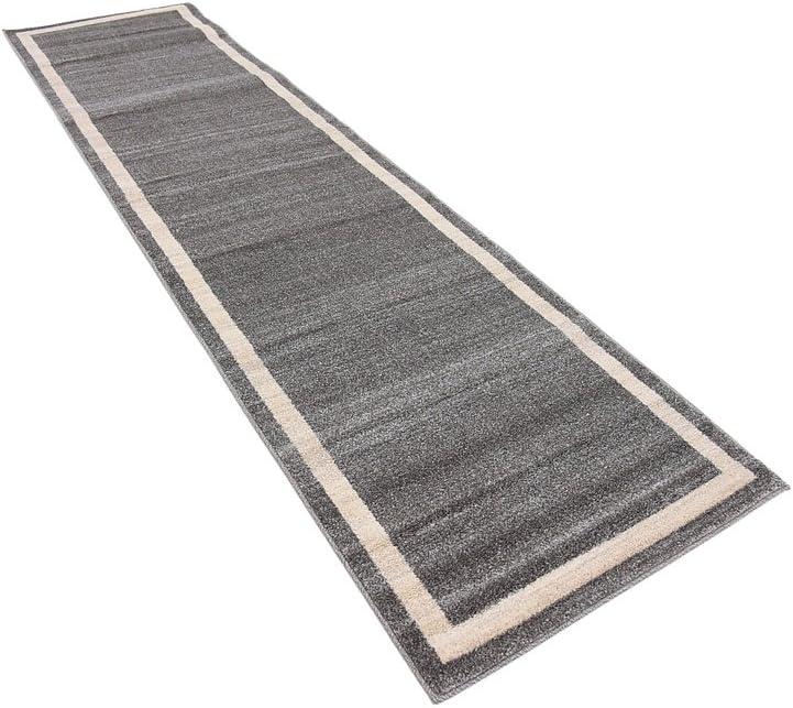 Gray and Ivory Tufted Reversible Runner Rug