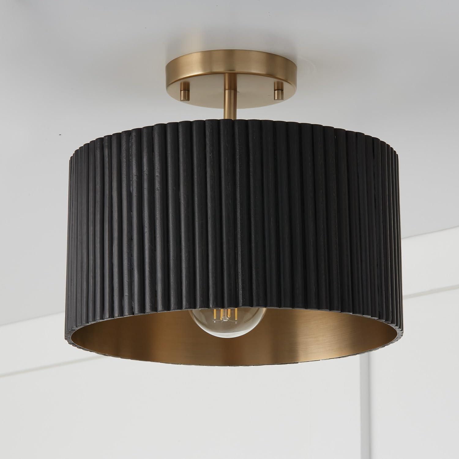 Donovan 1 - Light Black Drum Pendant