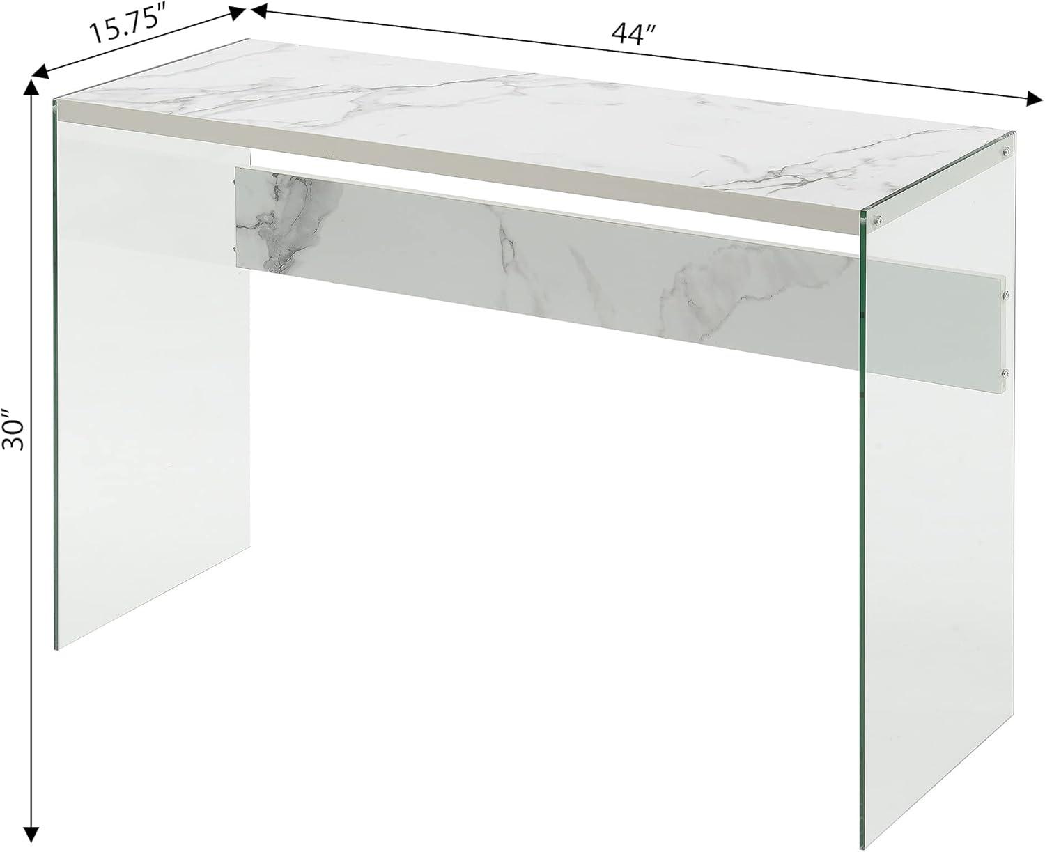 Soho Console Table, Faux White Marble