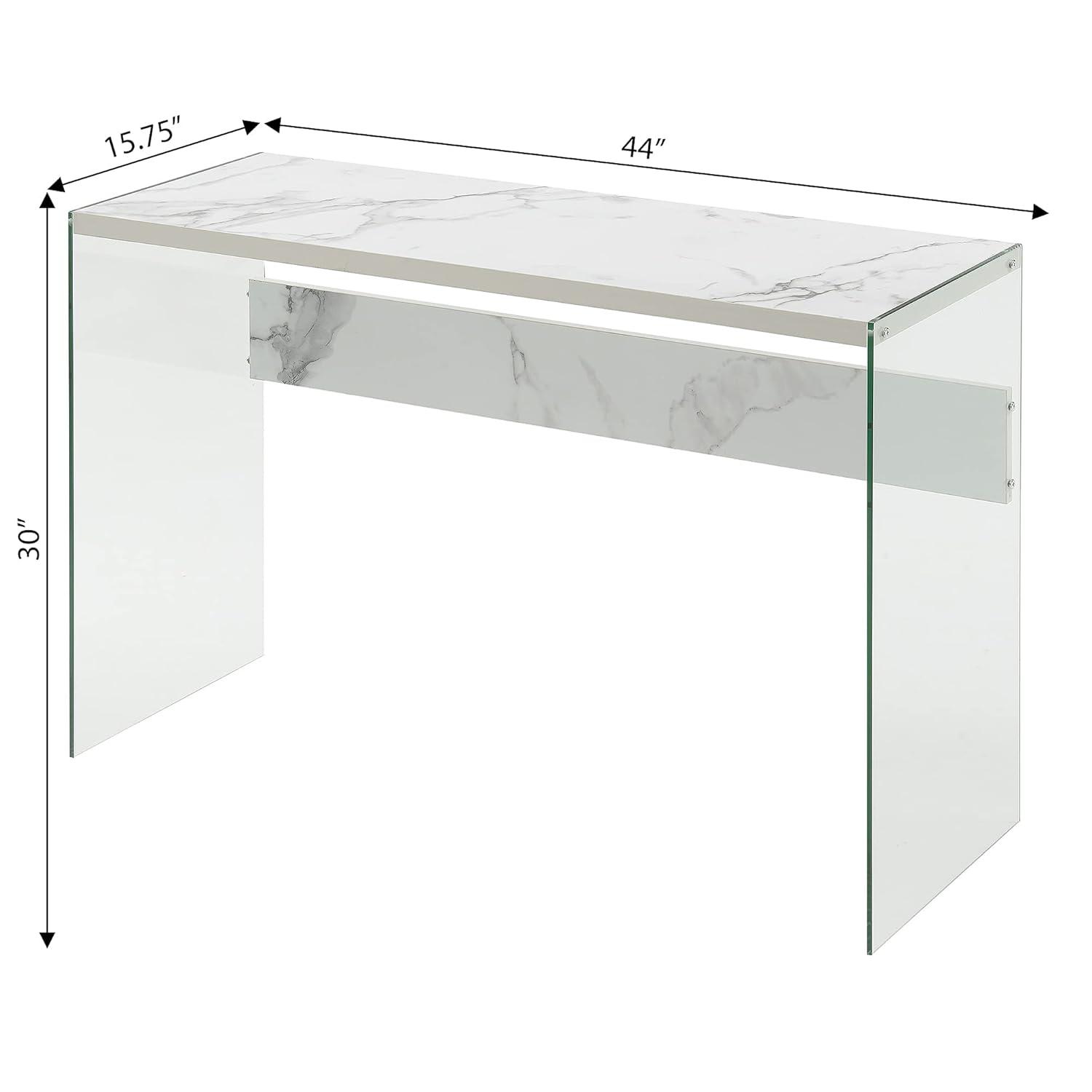 Soho Console Table, Faux White Marble