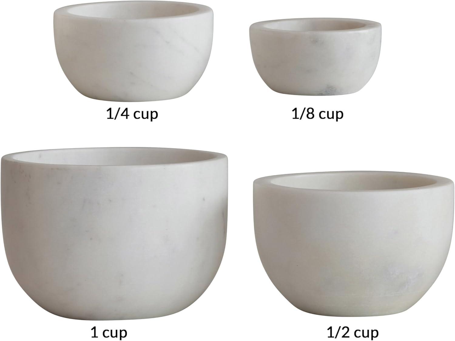 White Marble Stackable All-Purpose Serving Bowls Set of 4