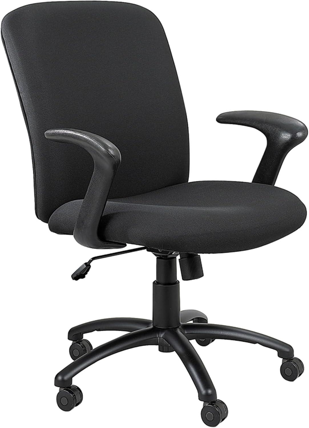 Safco Big & Tall Executive High-Back Chair Black Foam, Polyester Seat - Polyester Back - Black Steel Frame - 5-star Base - Black - 22.25" Seat Width x 20.75" Seat Depth - 27" Width x 30.3" Depth x 44.