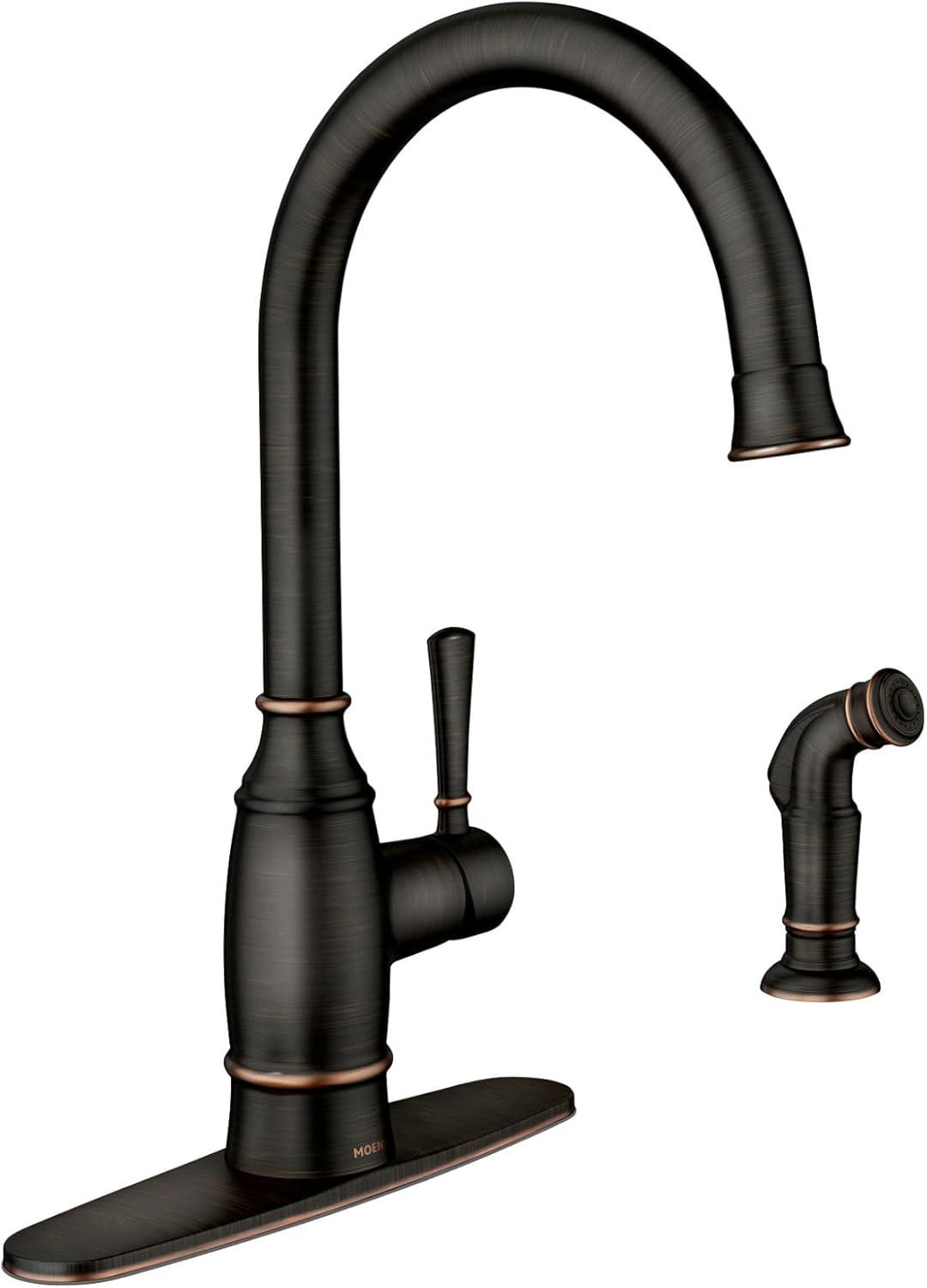 Noell Single-Handle Standard Kitchen Faucet with Side Sprayer, Deckplate Sold Separately