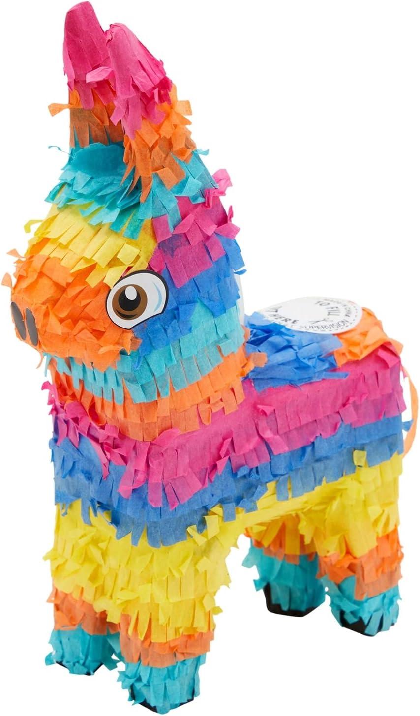 Blue Panda 3 Pack Mini Donkey Pinata for Cinco de Mayo Fiesta, Kids Birthday Party Supplies, 5.5 x 9.25 x 2.15 in