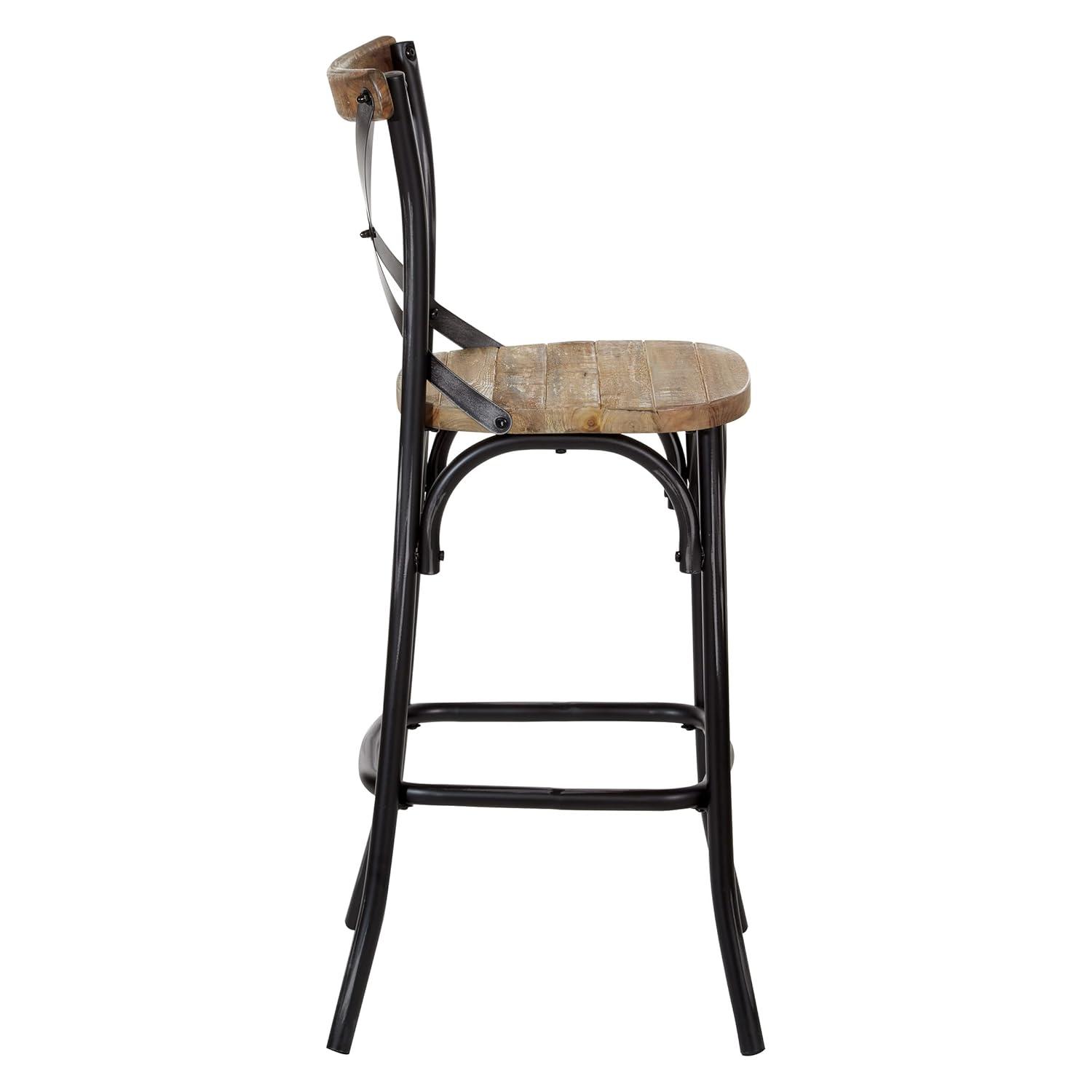 OSP Home Furnishings Somerset 30" Bar Stool with Back in Antique Black K/D