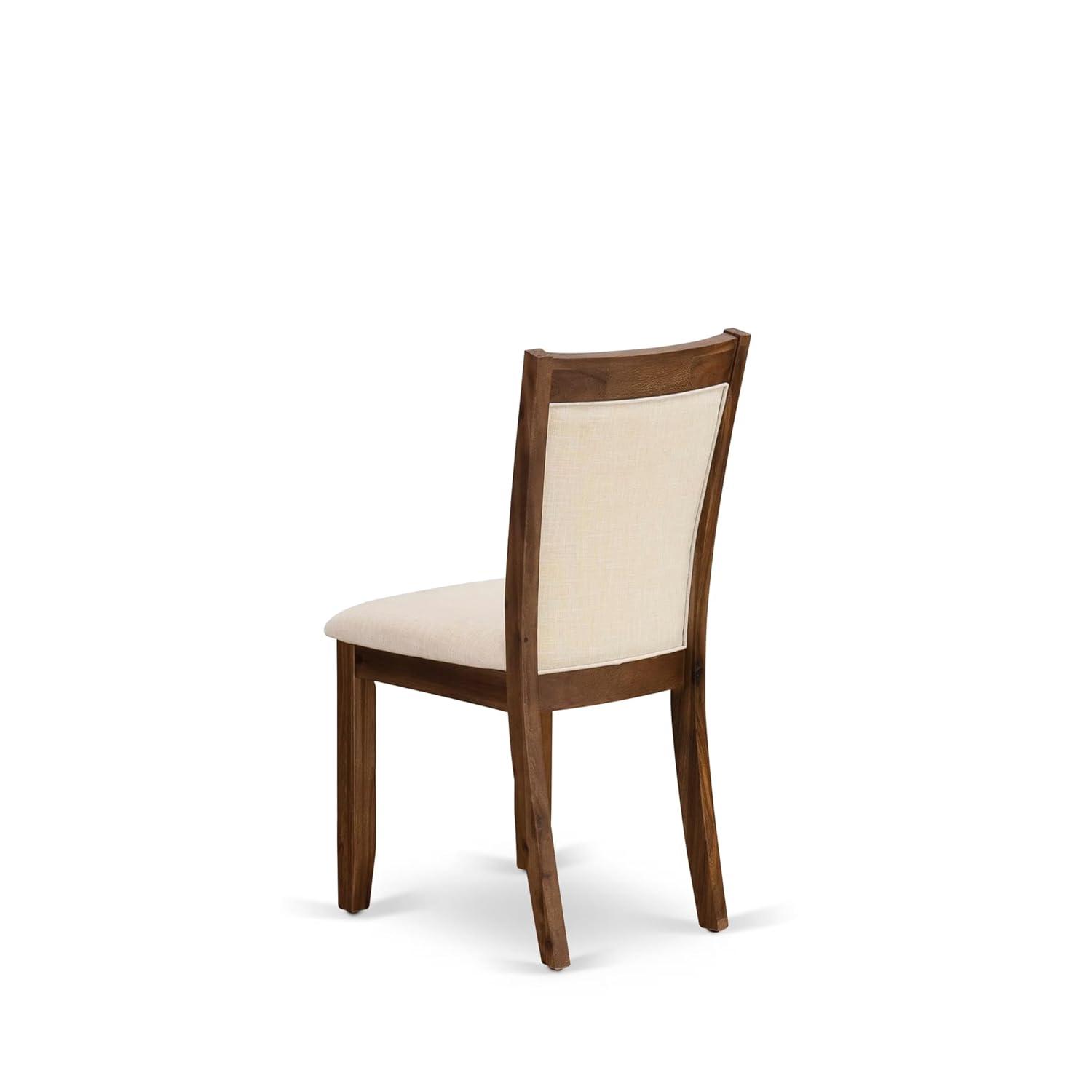 V777MZN32-9- Dinner Table and 8 Light Beige Chairs - Distressed Jacobean Finish