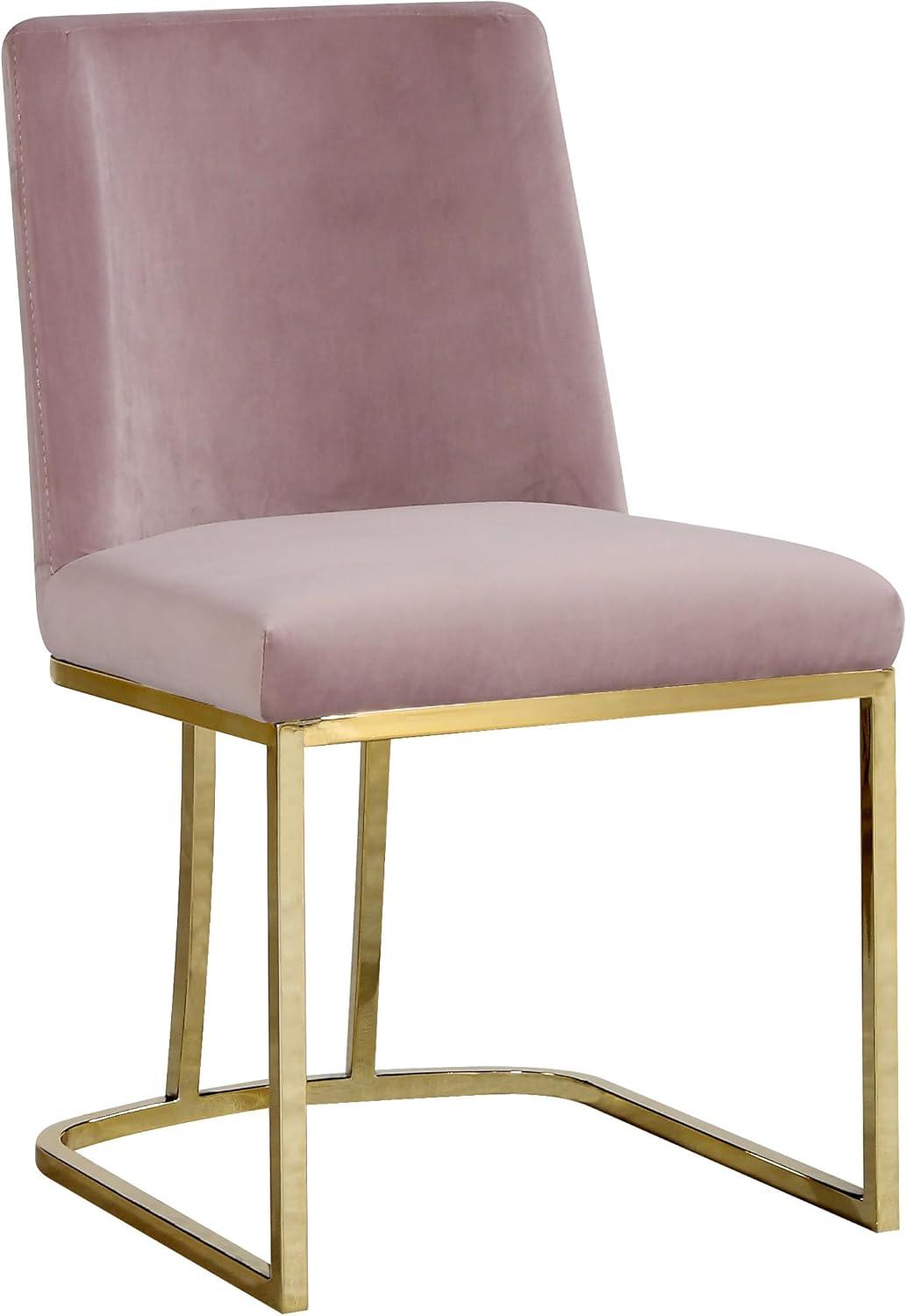 Meridian Furniture Heidi Pink Velvet Dining Chair (Set of 2)