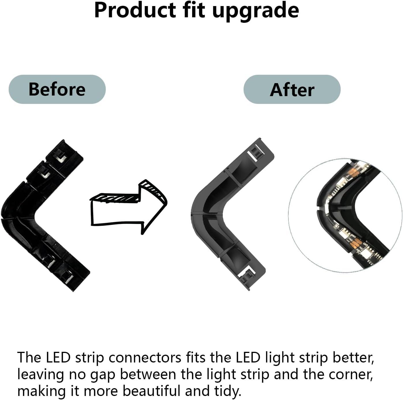 BOXPUT LED Light Strip Corner Connection Holder Replacement LED Light Strip Connectors LED Strip Mounting Clips Gapless Connectors for 8mm-12mm LED Strip Lights CH1