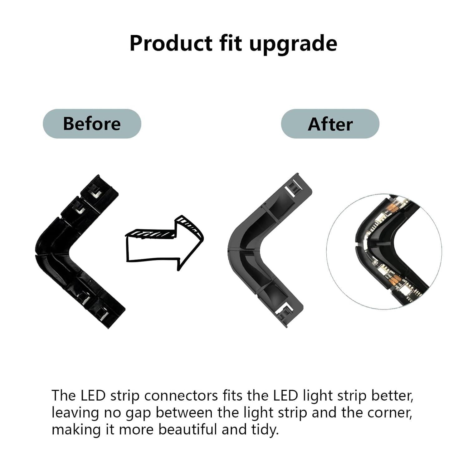 BOXPUT LED Light Strip Corner Connection Holder Replacement LED Light Strip Connectors LED Strip Mounting Clips Gapless Connectors for 8mm-12mm LED Strip Lights CH1