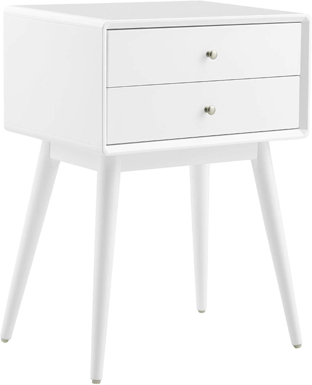 Stephanie Elle Decor Mid-Century Modern Nightstand with 2- Drawers for Storage