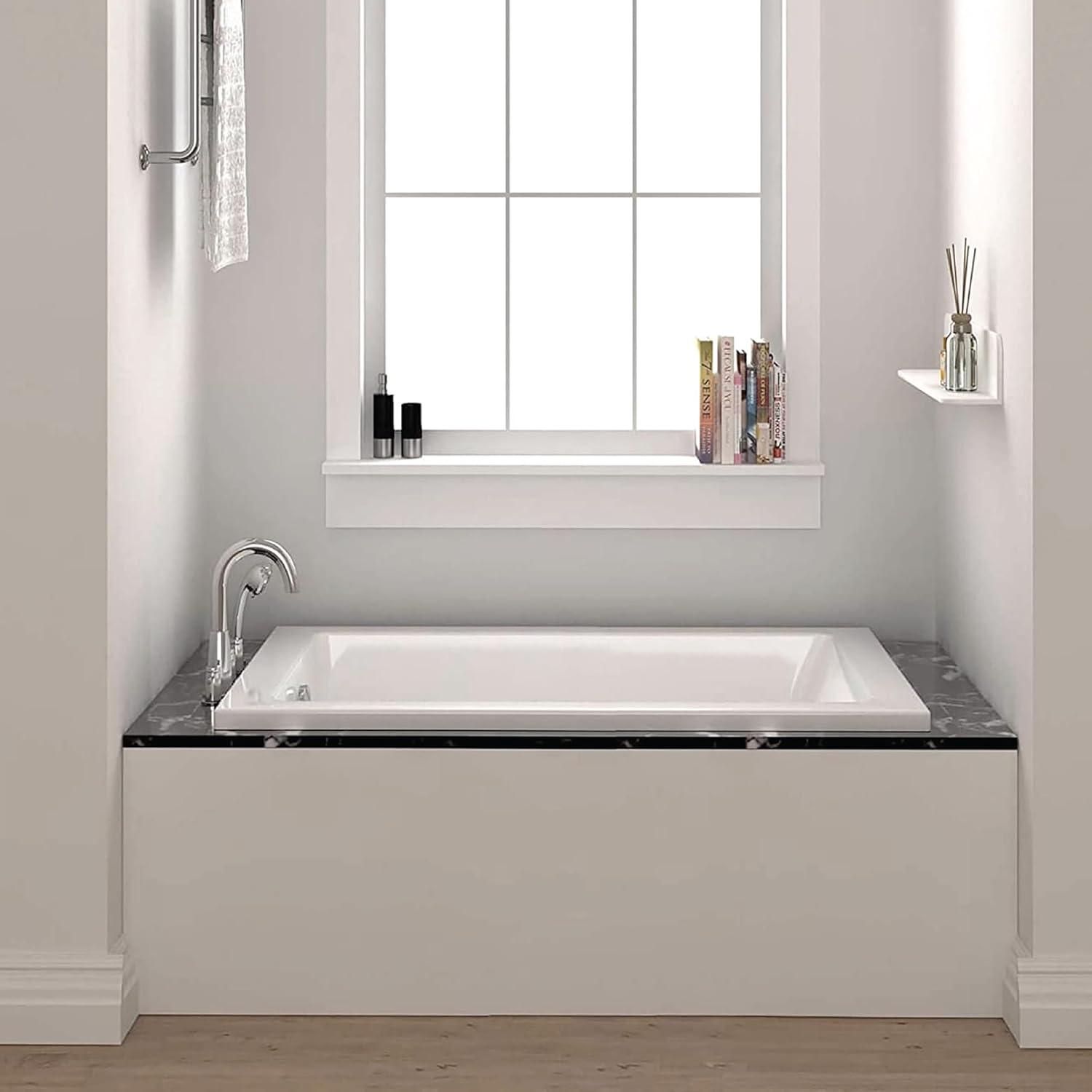 Alcove 66" x 32" Soaking Fiberglass Bathtub