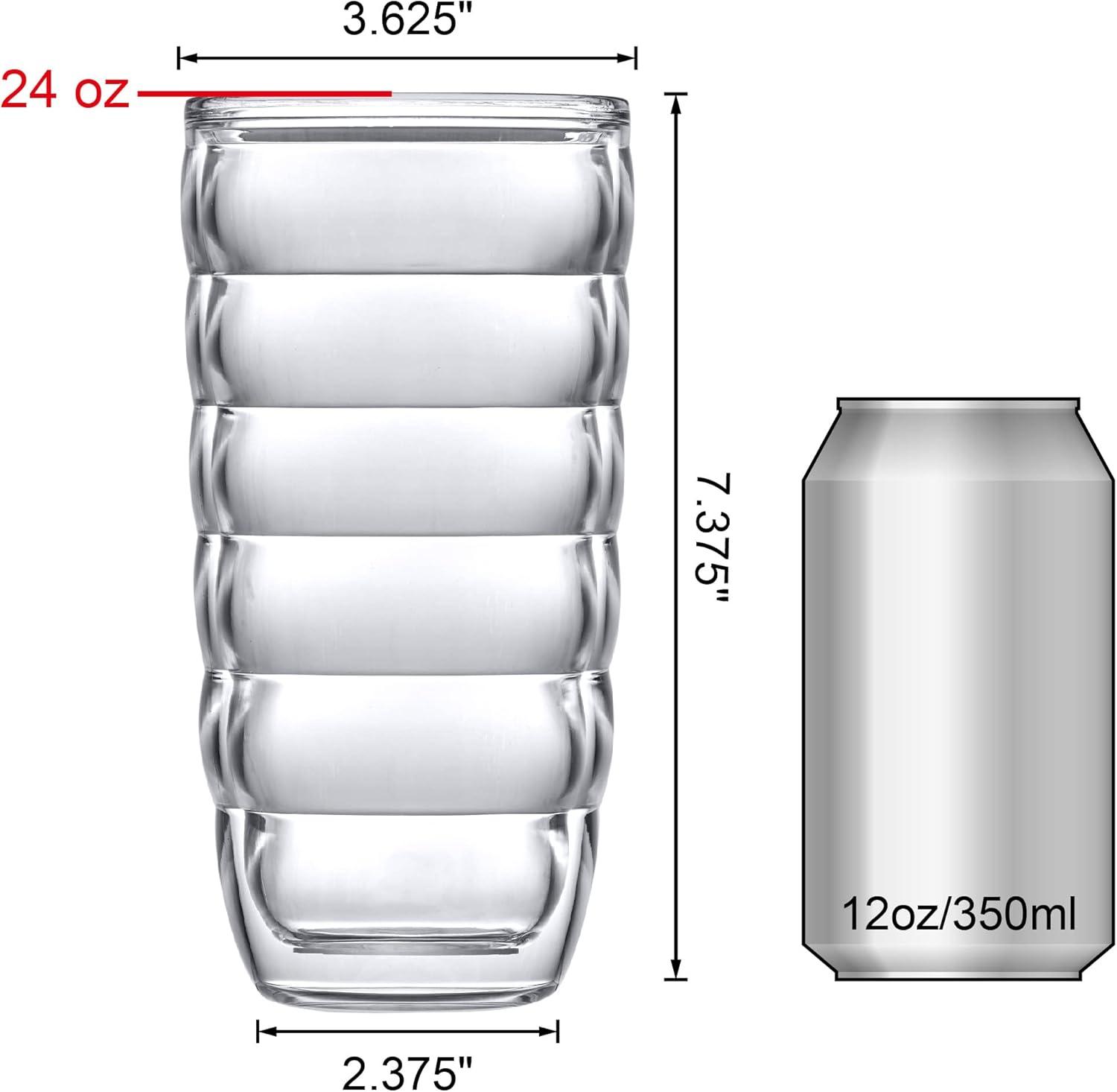 Amazing Abby - Arctic - 24-Ounce Insulated Plastic Tumblers (Set of 4), Double-Wall Plastic Drinking Glasses, Mixed-Color Reusable Plastic Cups, BPA-Free, Shatter-Proof, Dishwasher-Safe