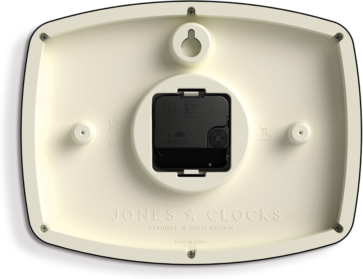 JONES CLOCKS® Movie Wall Clock | Retro Rectangular Clock | 10 inch | Mocha Brown | Cool Designer Look for Kitchen, Living Room or Office