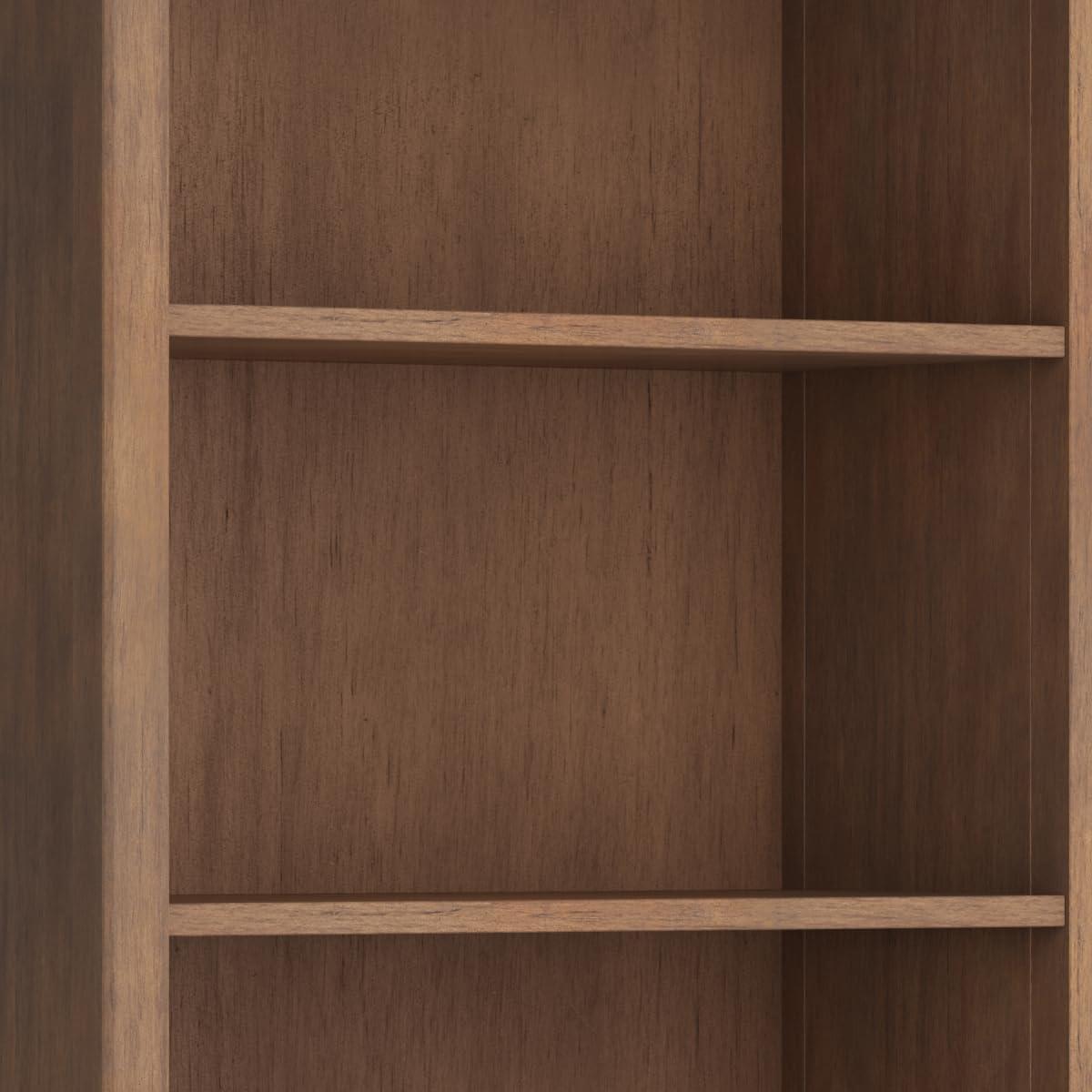 Simpli Home Amherst 30"W Solid Wood 5 Shelf Bookcase with Adjustable Shelves & Reviews | Wayfair