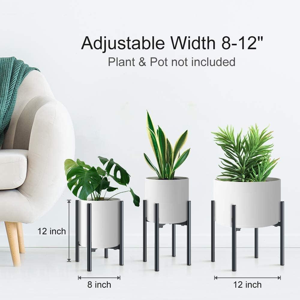 Metal Plant Stands for Indoor Plants Adjustable for 8 9 10 11 12 inches Planter Mid Century Stable Stylish Corner Plant Stand for Outdoor, Gold 1Pack, Pot not Included