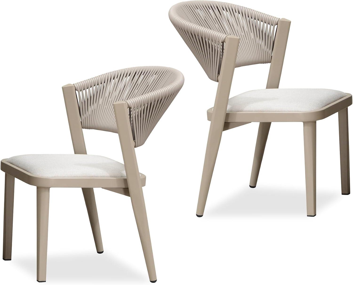 7-Piece Aluminum Wicker Dining Table and Chairs Patio Outdoor Dining Set Teak Patio Furniture Set with Cushions, Brown