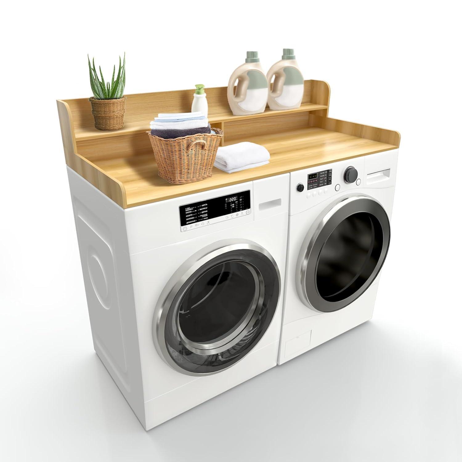 GDLF GDLF Washer Dryer Countertop Laundry Countertop with Washer Dryer Shelf,Natural Wood Color