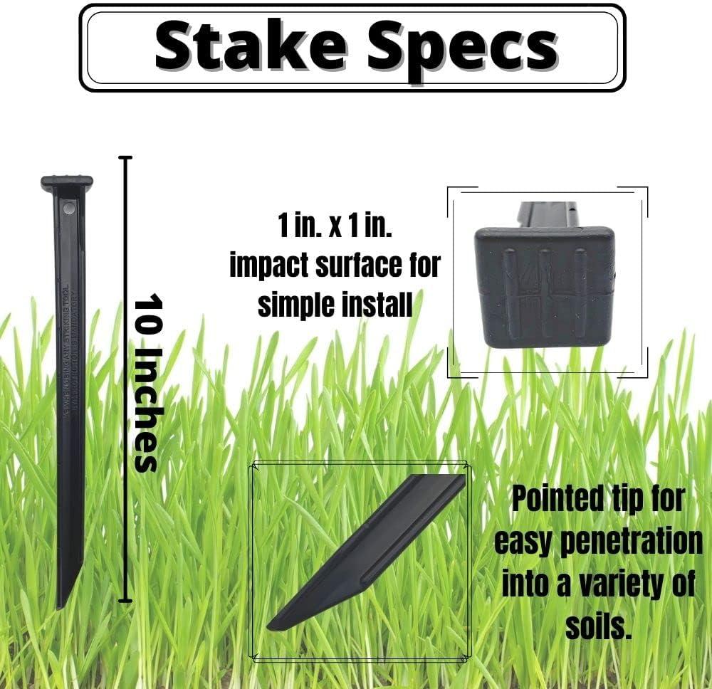 Allese 10'' H x 1'' W Black Polyethylene Plastic Anchoring Stakes