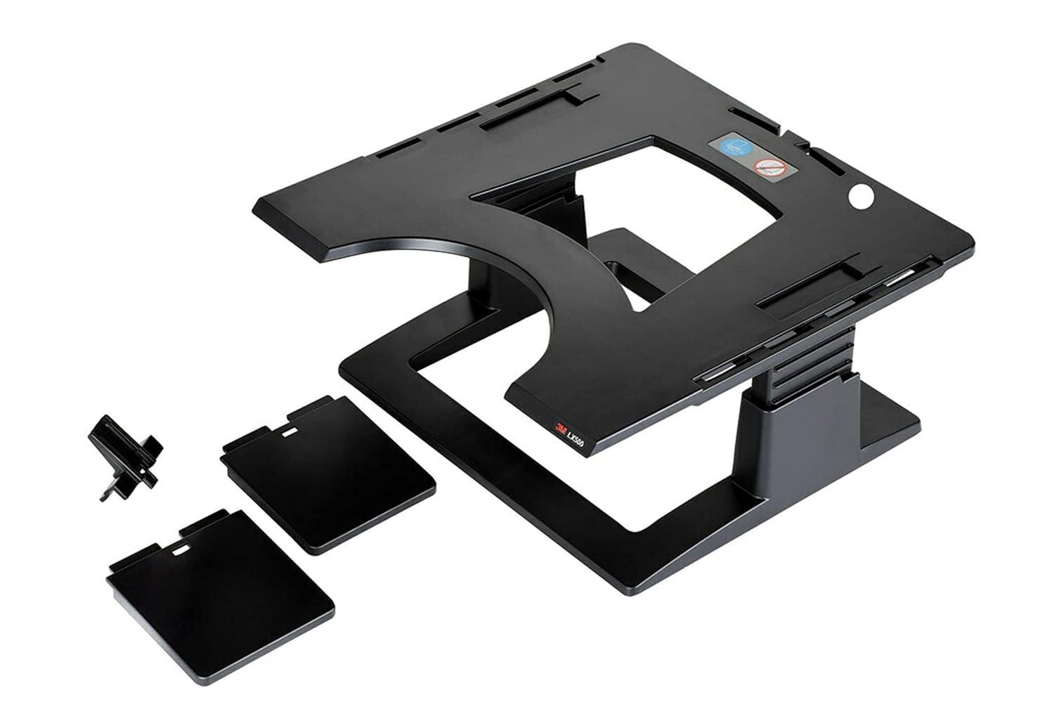 Black Adjustable Laptop Stand with Cable Management