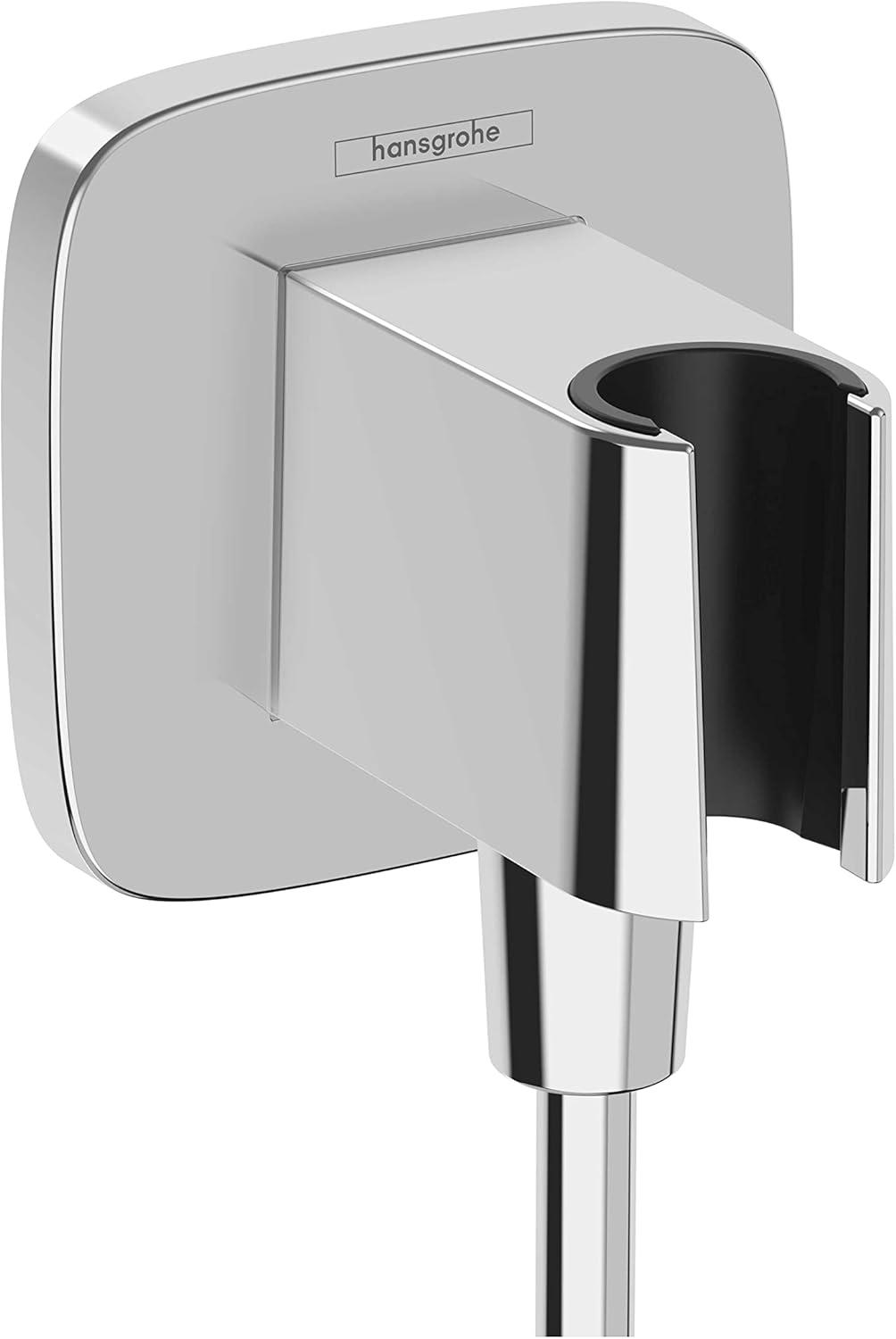 Chrome Wall-Mounted Shower Bracket with Handheld Holder