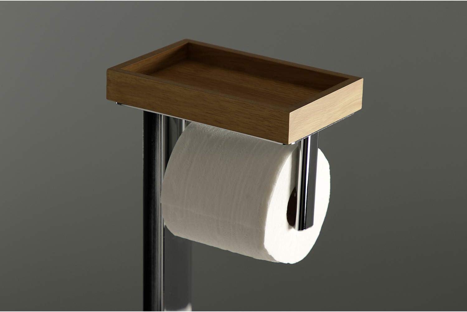 Kingston Brass Edenscape Freestanding Toilet Paper Holder with Storage Shelf