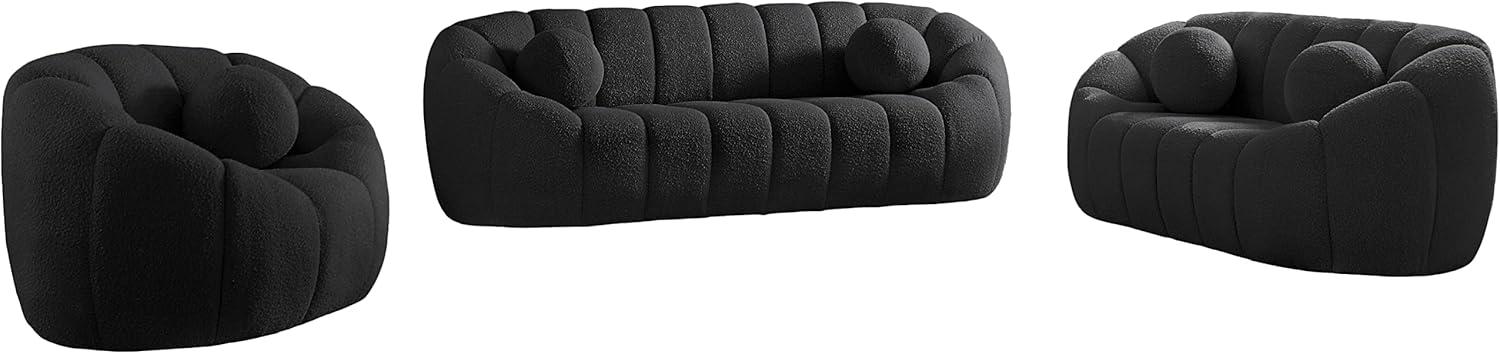 Meridian Furniture Elijah Green Boucle Fabric Sofa