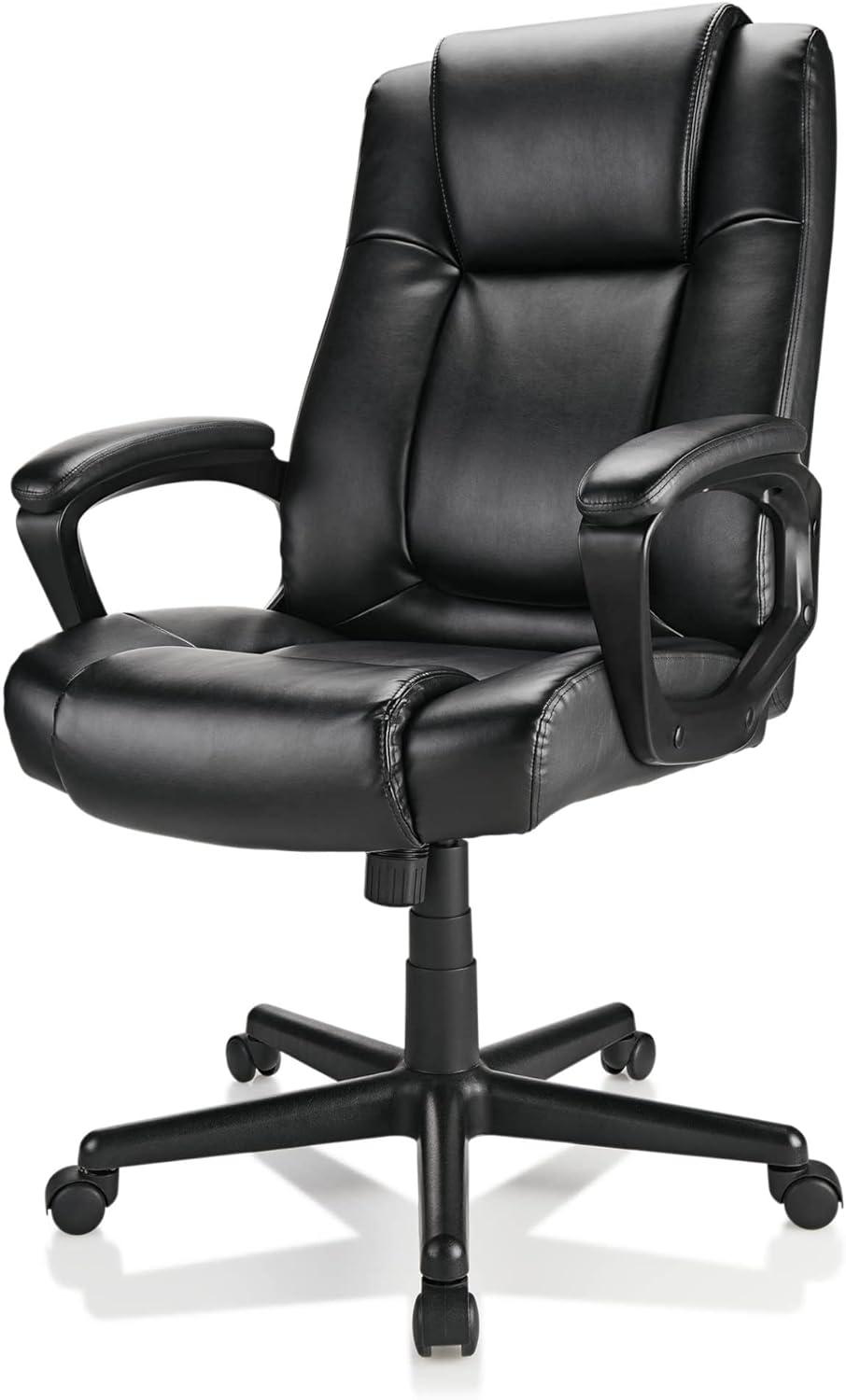 Hurston Black Bonded Leather High-Back Executive Swivel Chair