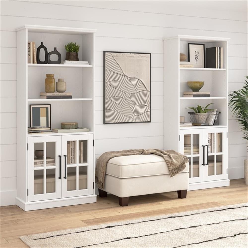 Westbrook 5 Shelf Bookcase with Glass Doors by Bush Furniture