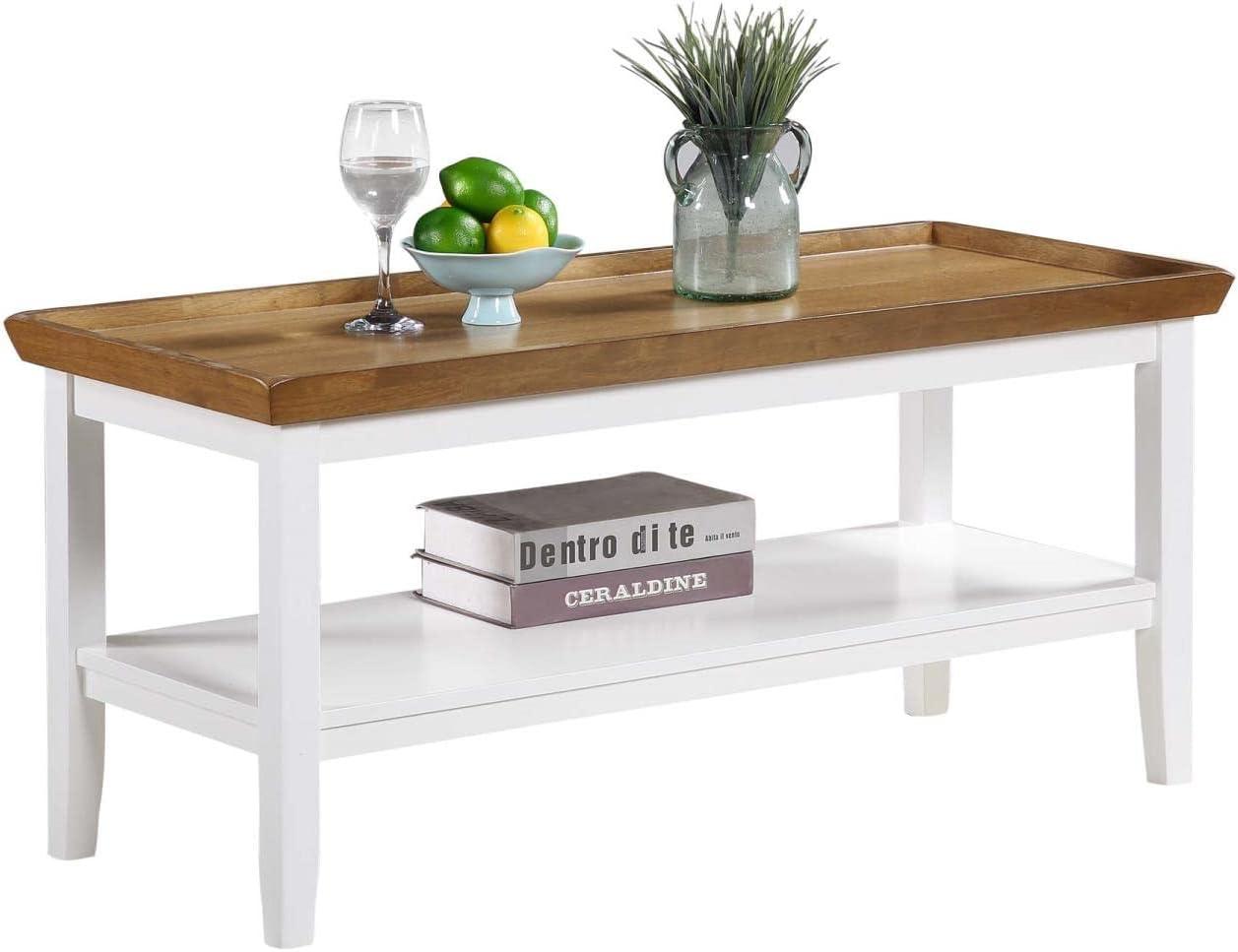 Convenience Concepts Ledgewood Coffee Table, Driftwood/White