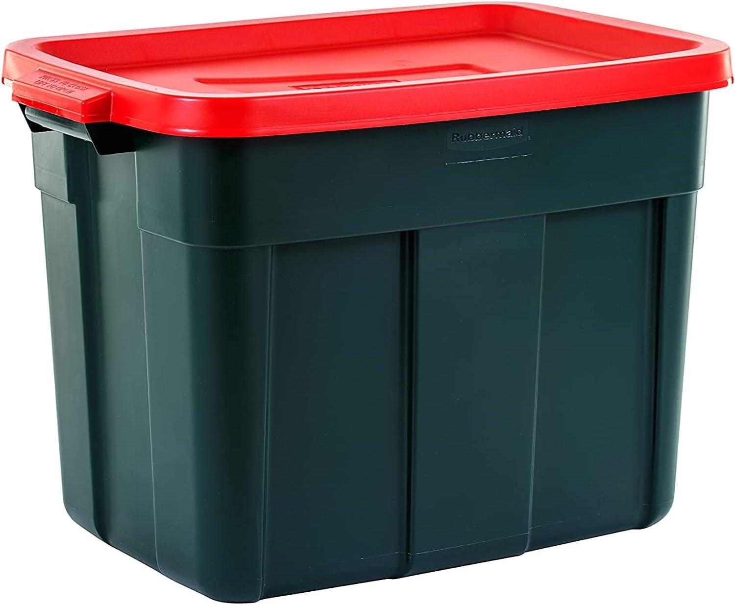 Rubbermaid Roughneck 18 Gal Plastic Holiday Storage Tote