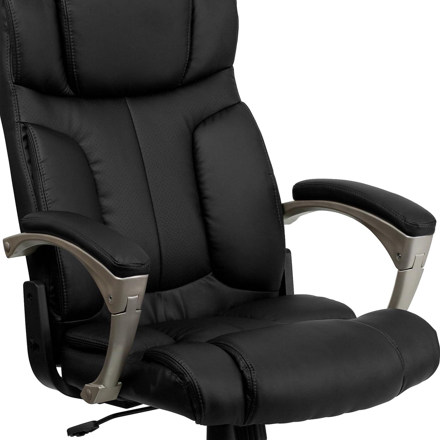 Flash Furniture Hansel High Back Folding Black LeatherSoft Executive Swivel Office Chair with Arms