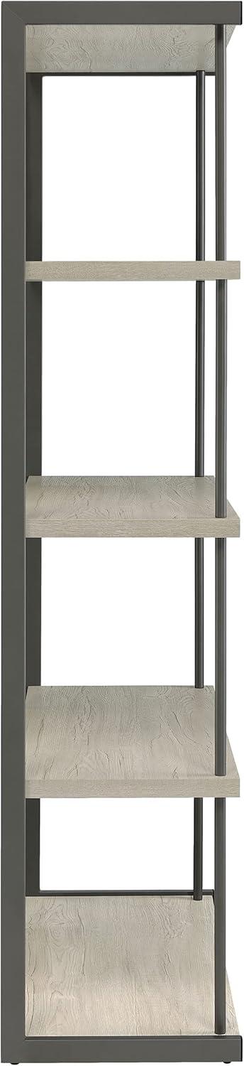 Coaster Loomis 4-shelf Modern Wood Bookcase Whitewashed Gray