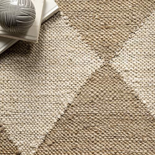 Louie Diamond Checkerboard Natural Jute 5' x 8' Area Rug