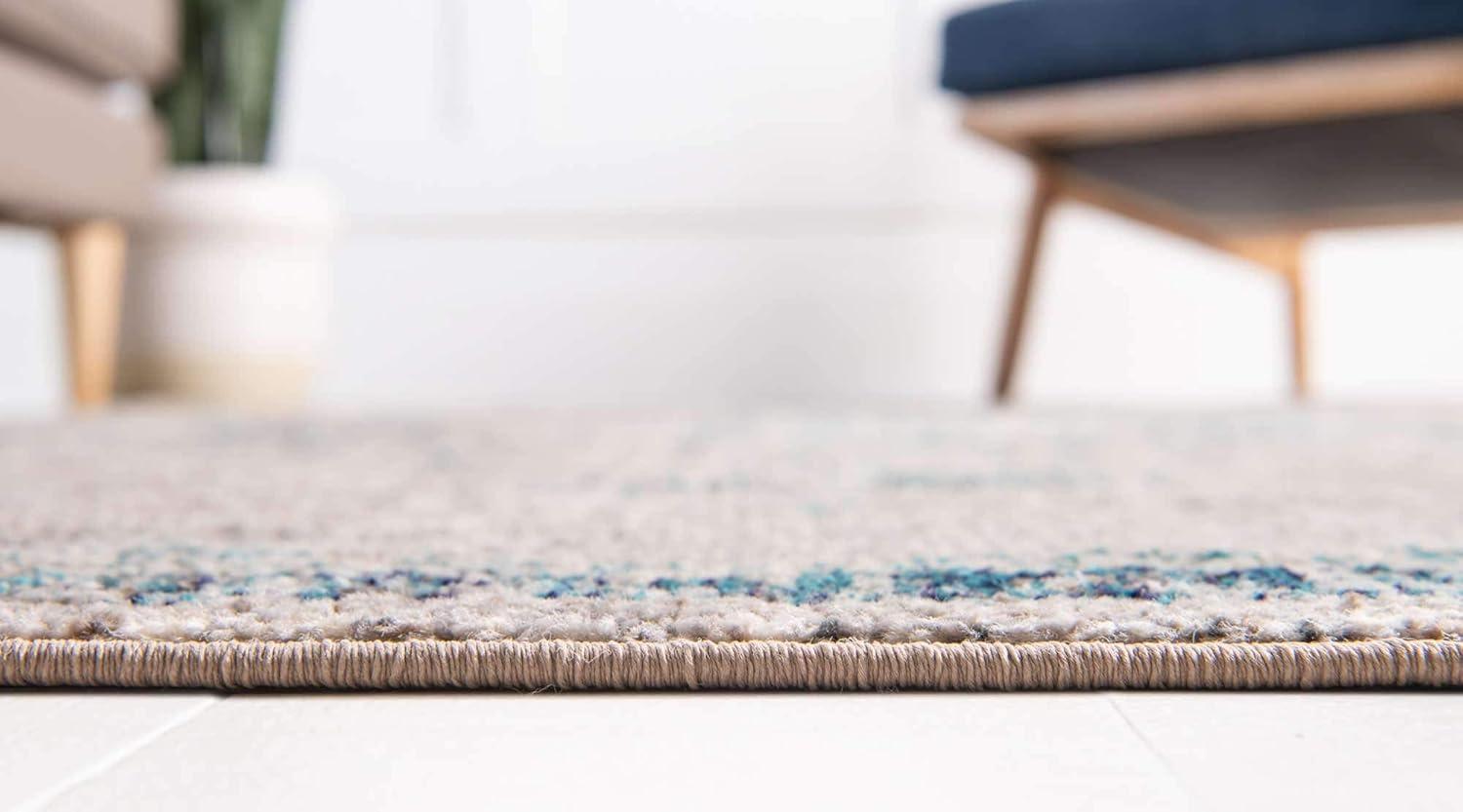 Unique Loom Penrose Collection Area Rug - Alexis (7' 10" x 10' Rectangle Gray/Beige)