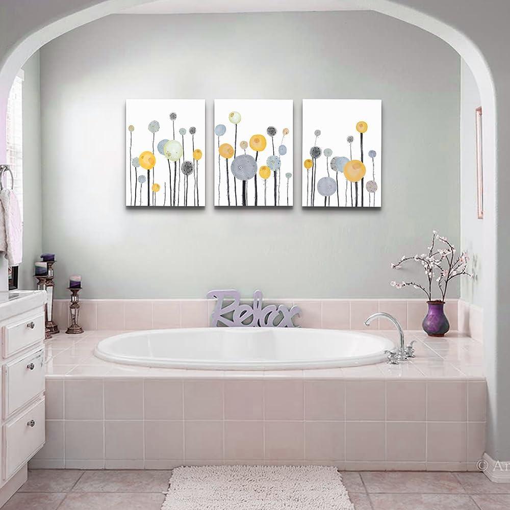 Abstract Dandelion Flowers Watercolor Paintings Canvas Wall Art For Living Room Bedroom Office Wall Decor Modern Wall Pictures Prints Artwork Kitchen Decorations Room Home Decor 3 Piece