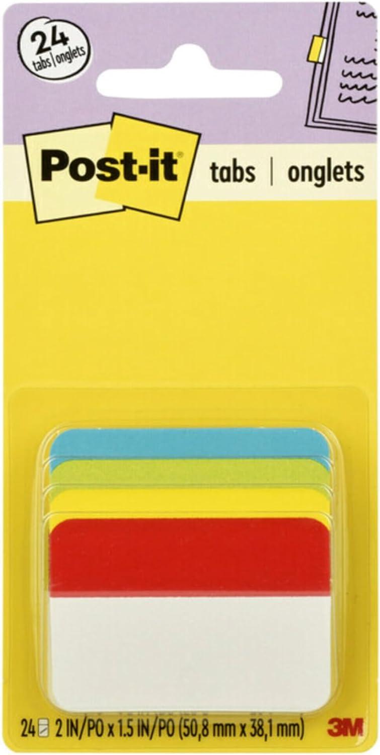 Post-it 2" Angled Filing Tabs in Assorted Primary Colors