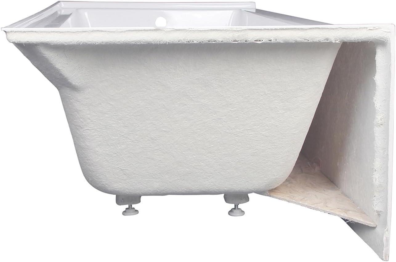 Kingston Brass Aqua Eden 60-Inch Acrylic Rectangular 3-Wall Alcove Tub