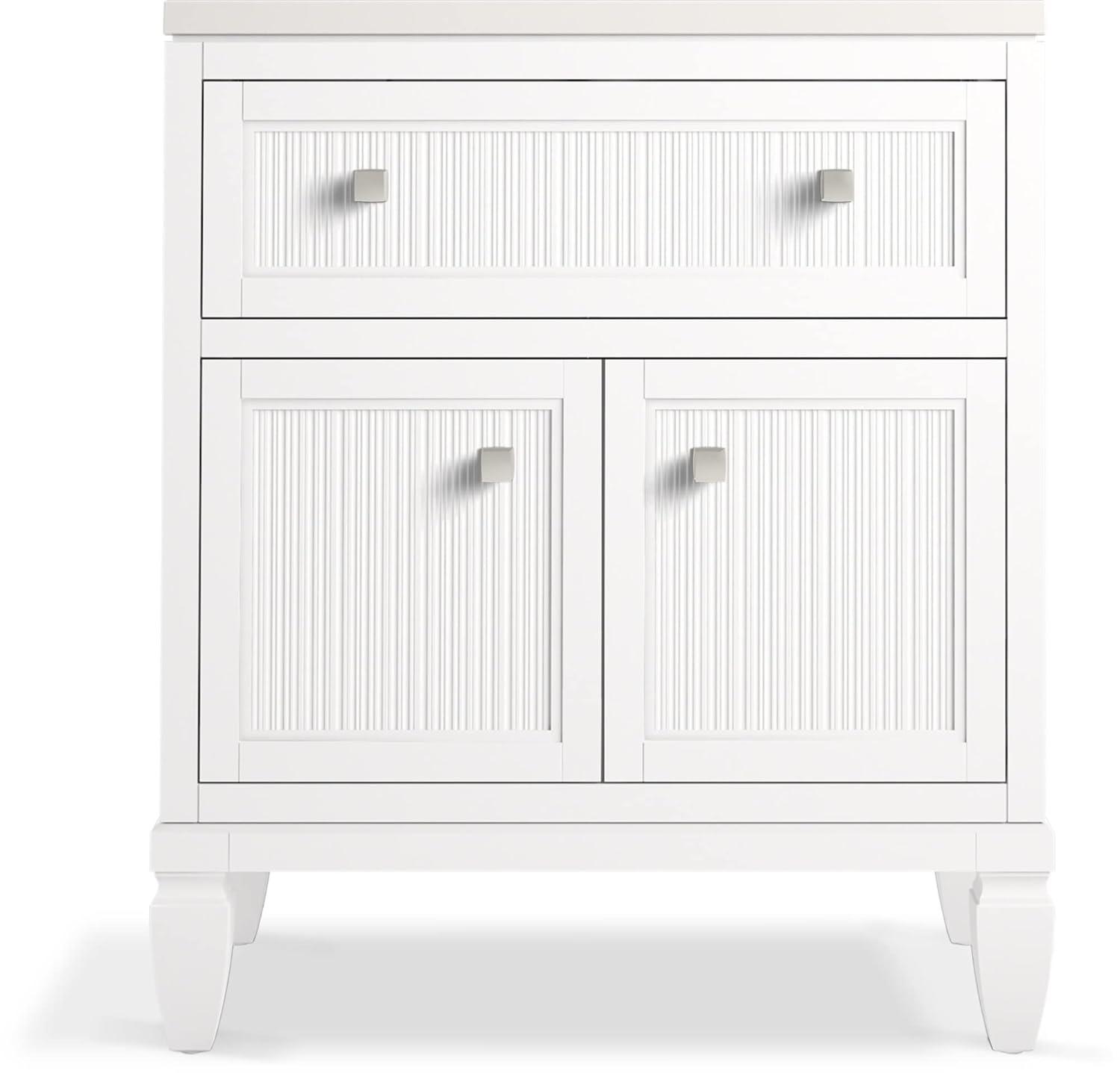 Hearthaven 30'' Free Standing Single Bathroom Vanity Cabinet with Sink and Quartz Top