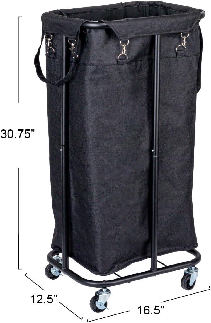 Household Essentials Metal Rolling Laundry Hamper with Handles