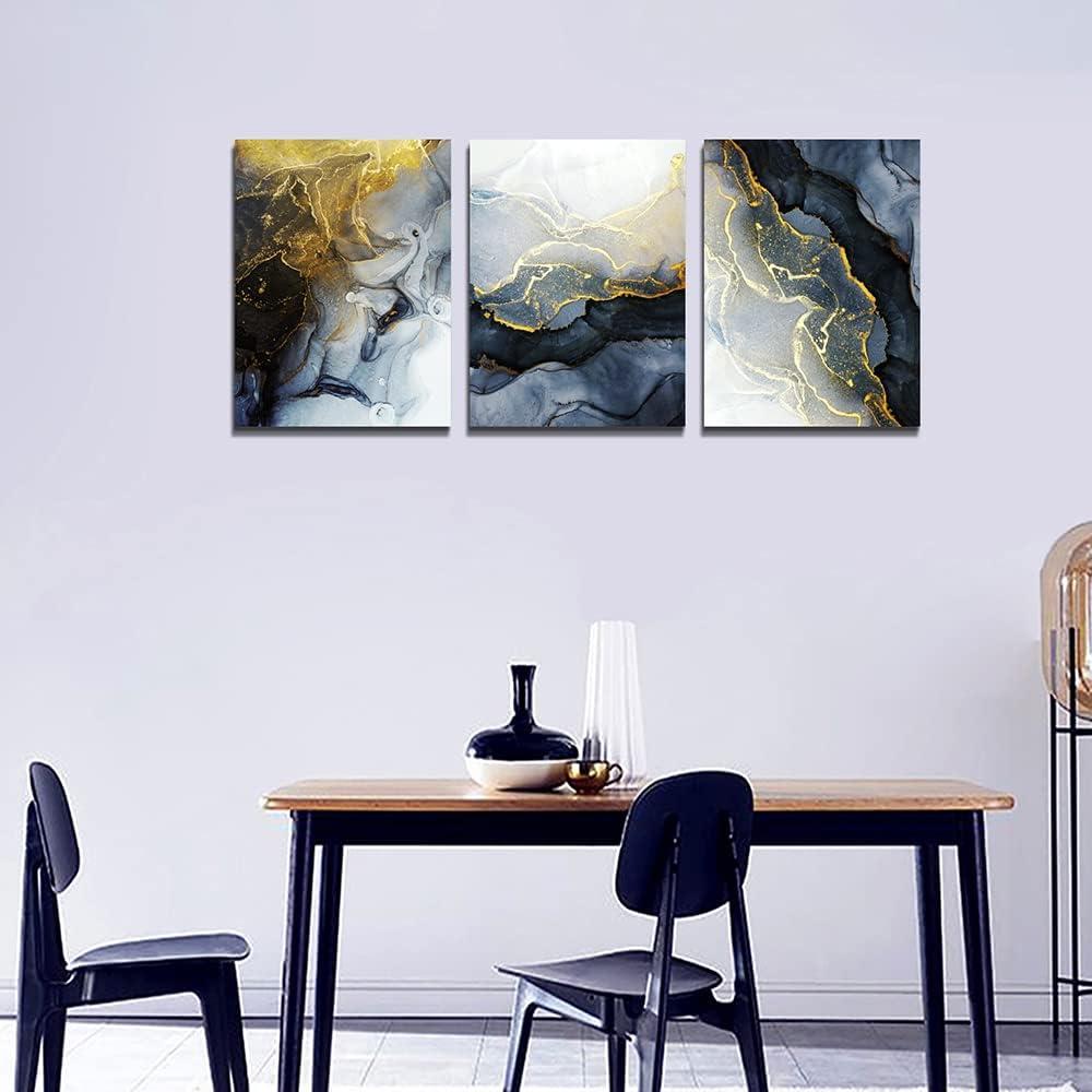 Abstract Wall Decor for Living Room Bedroom Wall Art Paintings Abstract Ink painting Wall Artworks Hang Pictures for Office Decoration, 12x16 inch/Piece, 3 Panels Bathroom Home Decorations Posters